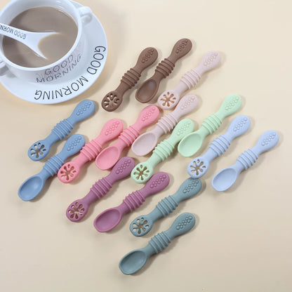 Baby Learning Silicone Spoon Set– Self-Feeding Utensils for Toddlers