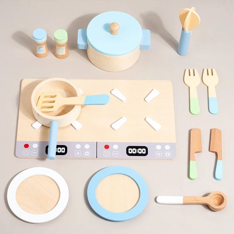 Wooden Toy House Kitchen Cooking Set🍳