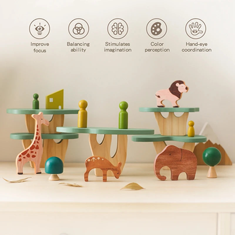 Montessori Wooden Forest Block Toys🌳