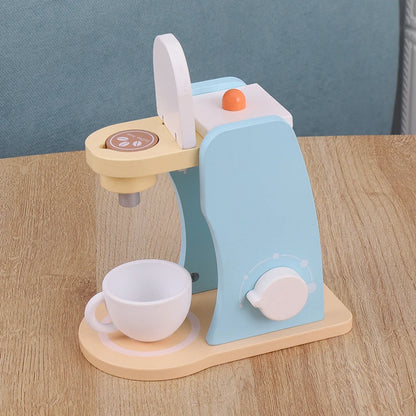 Wooden Kitchen Play Toy – Coffee Machine Set☕