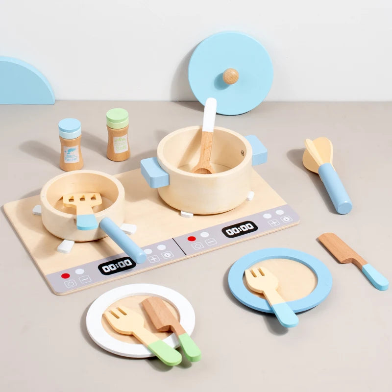 Wooden Toy House Kitchen Cooking Set🍳