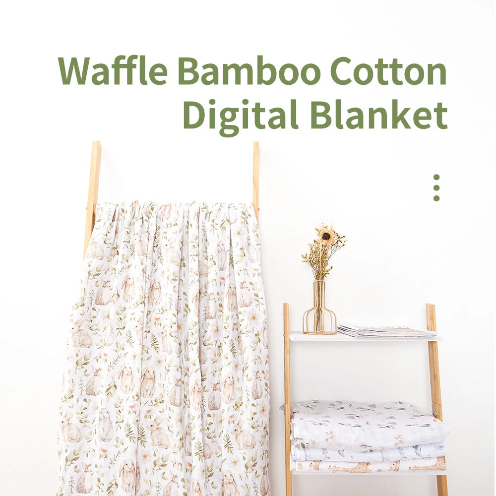 Waffle Bamboo Cotton Blanket Baby | 120x160cm 🌿