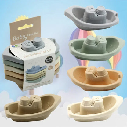 Colorful Stacking Boat Bath Toys 🛥️