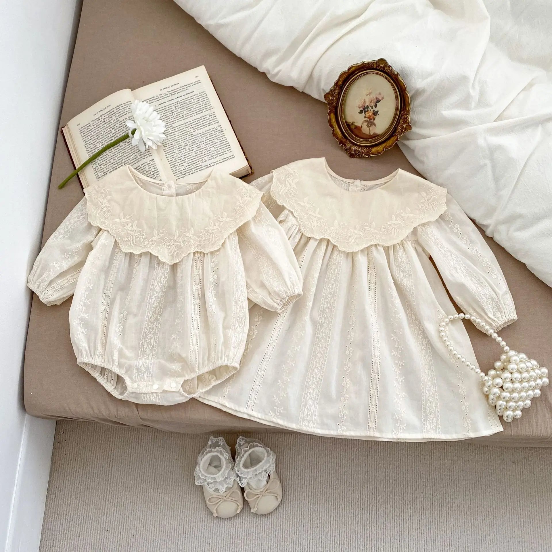 Spring Baby Bodysuit &amp; Dress | Flower Embroidery Outfits 🌸