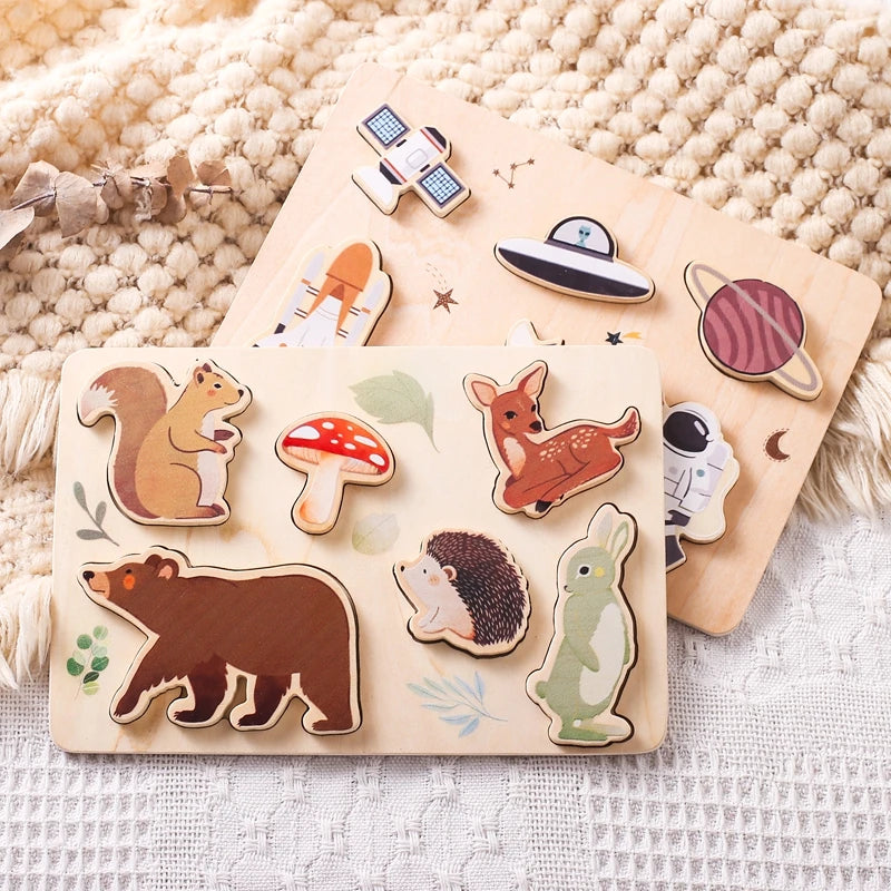 Wooden Montessori Animals Puzzle🦒