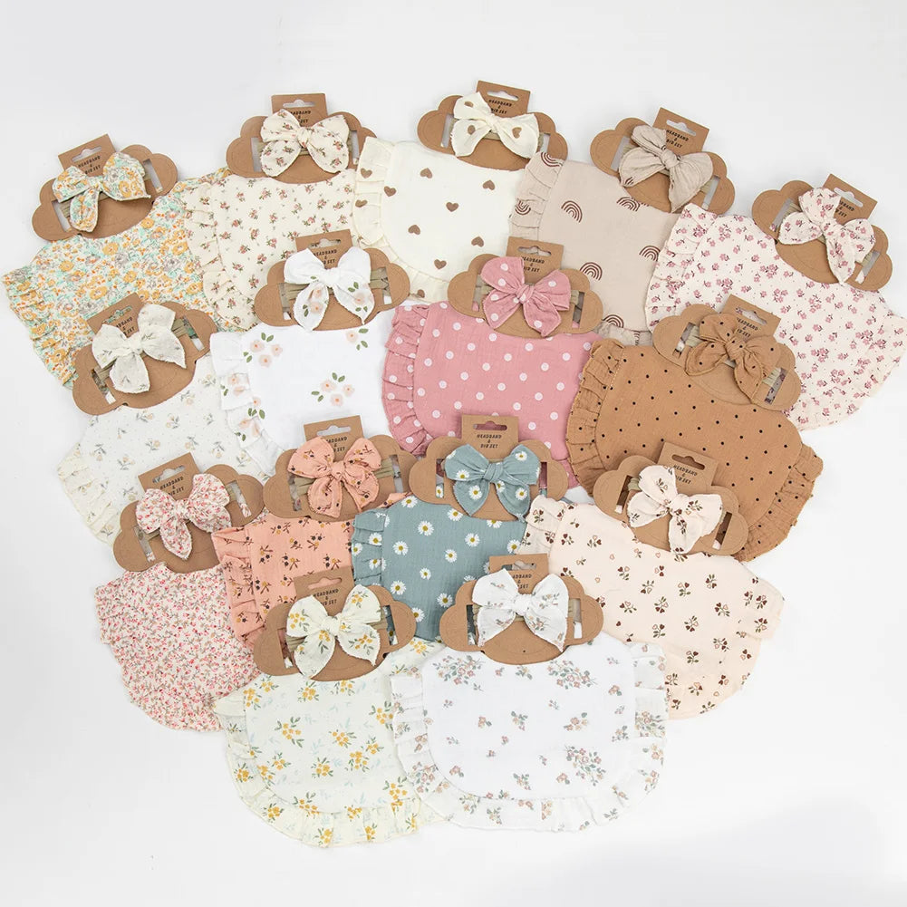 Baby Cotton Bibs with Adjustable Snap