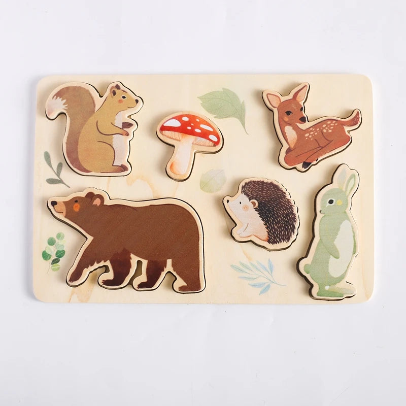 Wooden Montessori Animals Puzzle🦒