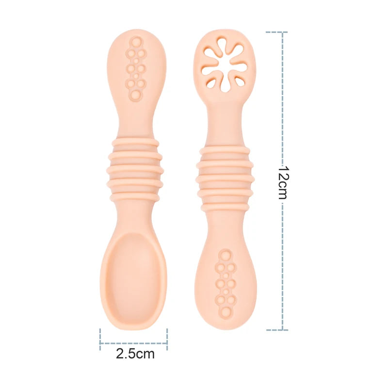 Baby Learning Silicone Spoon Set– Self-Feeding Utensils for Toddlers