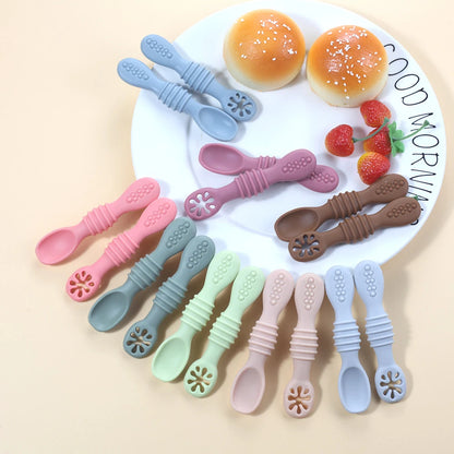 Baby Learning Silicone Spoon Set– Self-Feeding Utensils for Toddlers