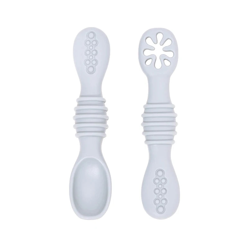 Baby Learning Silicone Spoon Set– Self-Feeding Utensils for Toddlers