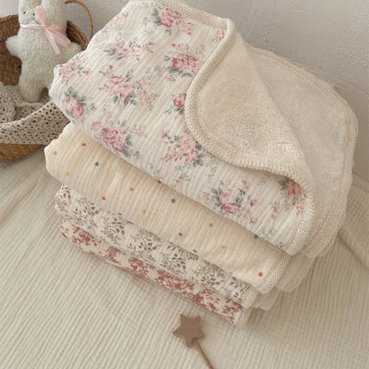 Cotton muslin winter baby blanket | 130x90 cm