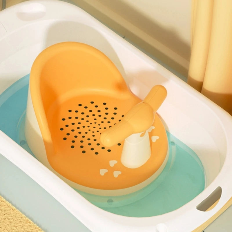 Comfortable Infant Bath Tub with Anti-Slip Baby Bath Chair🛁