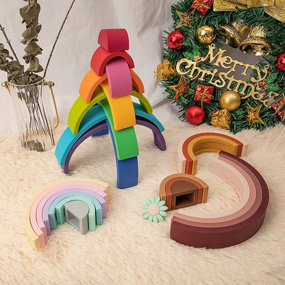 Soft Silicone Building Block Rainbow🌈