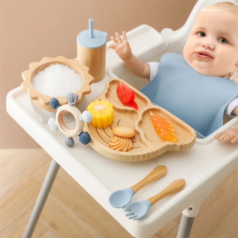 Eco-Friendly Bamboo and Silicone Baby Feeding Set – BPA Free