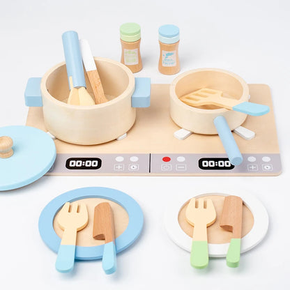 Wooden Toy House Kitchen Cooking Set🍳