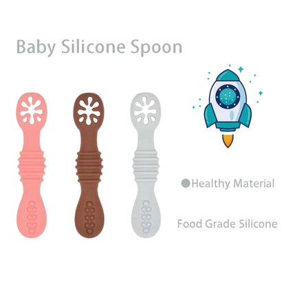 Baby Learning Silicone Spoon Set– Self-Feeding Utensils for Toddlers