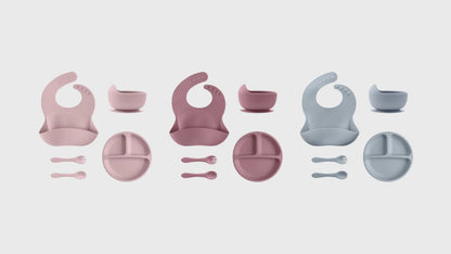 Silicone Feeding Set Include Bib